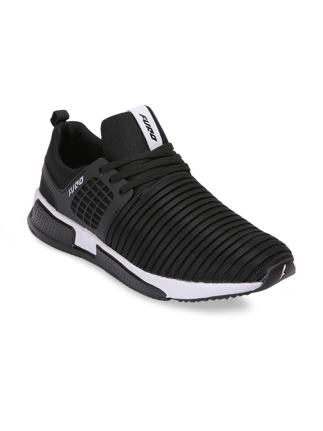 

FURO by Red Chief Men Black Mesh Walking Shoes