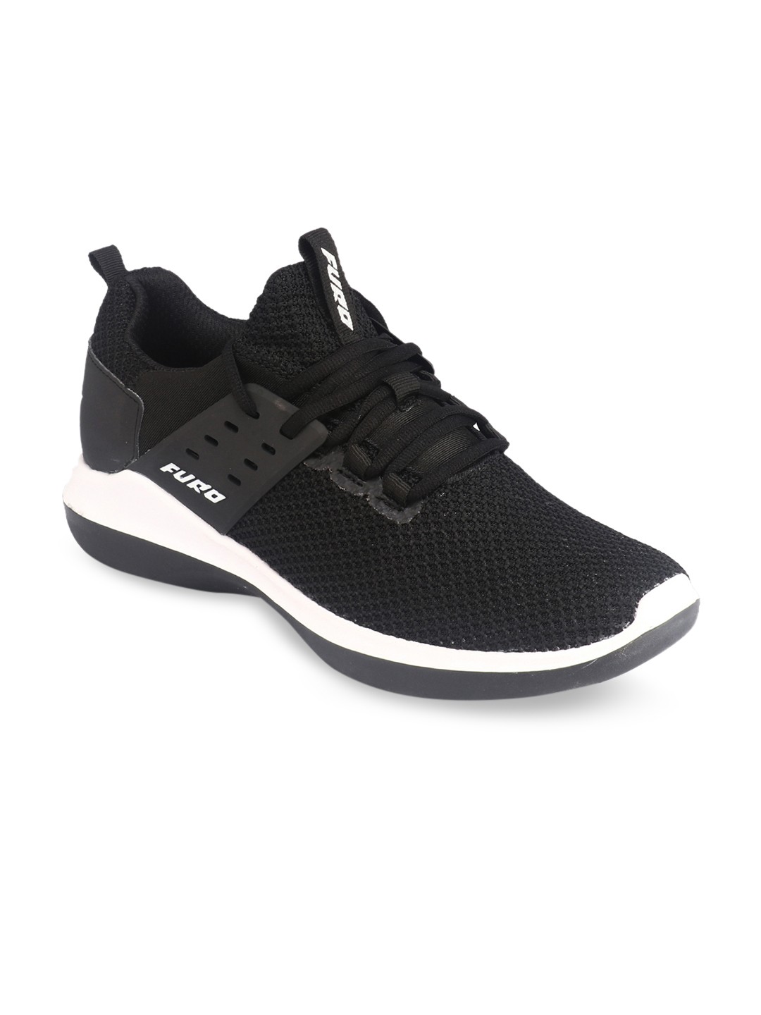 

FURO by Red Chief Men Black Mesh Walking Shoes