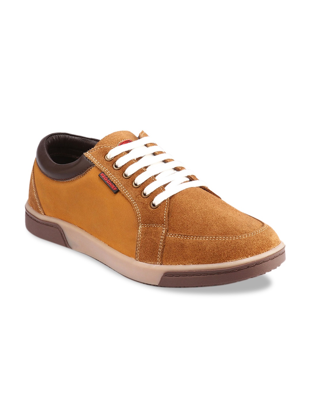 

Red Chief Men Tan Brown Leather Sneakers
