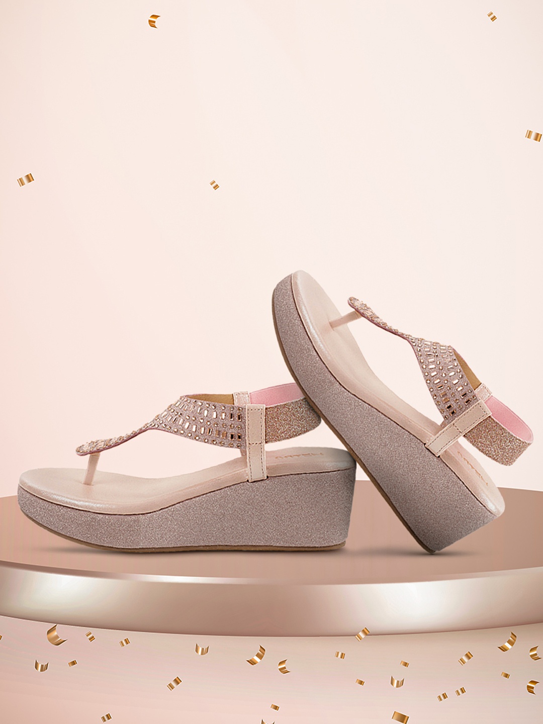 

Metro Women Beige Embellished Wedges