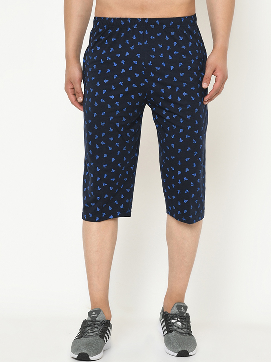 MACK JONNEY Men Navy Blue Printed Regular Fit Shorts
