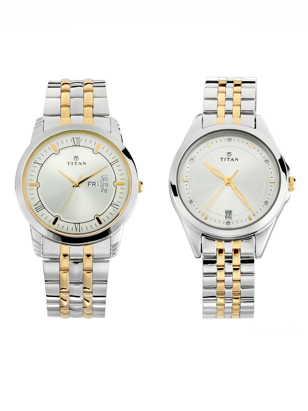 

Titan His & Her Silver-Toned Analogue Watch Gift Set NM17742565BM01