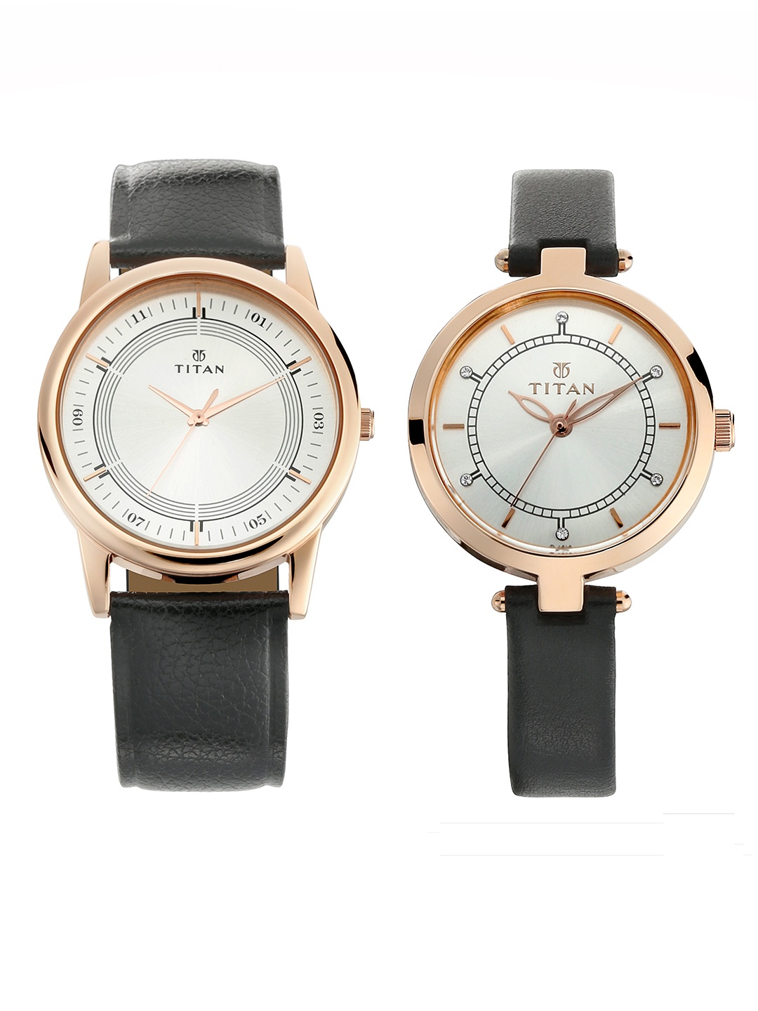 

Titan Unisex Pack of Two Silver-Toned Analogue Watch Gift Set