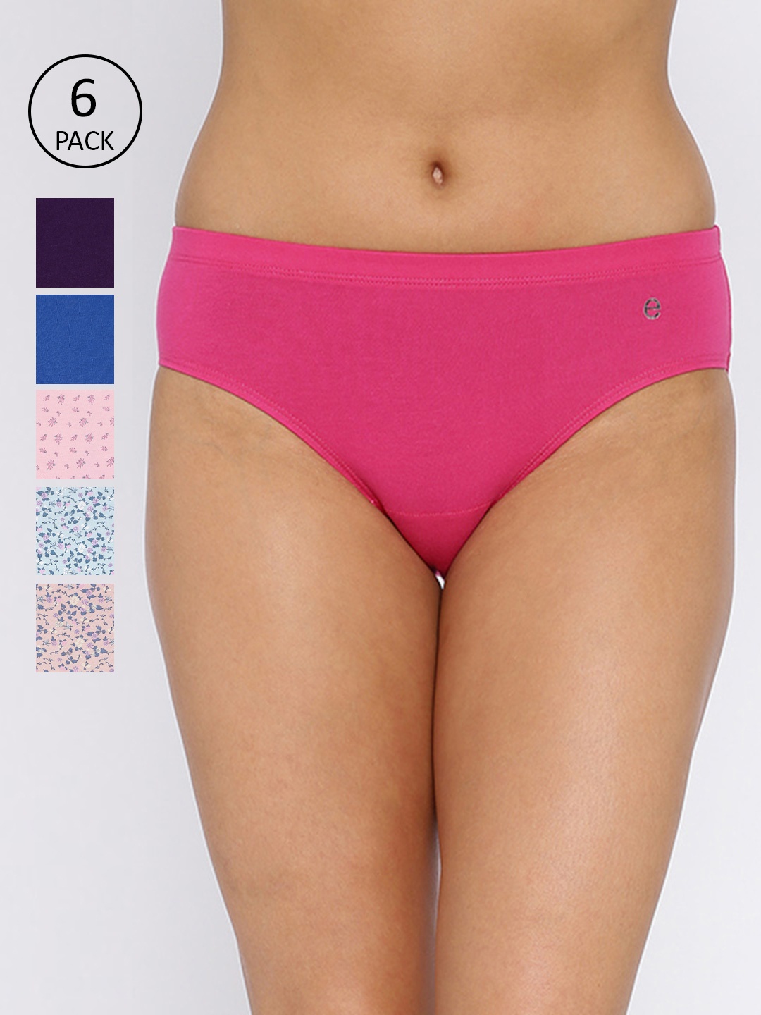 

Enamor Women Pack Of 6 Assorted Briefs 2295685-1-2295689-1, Pink