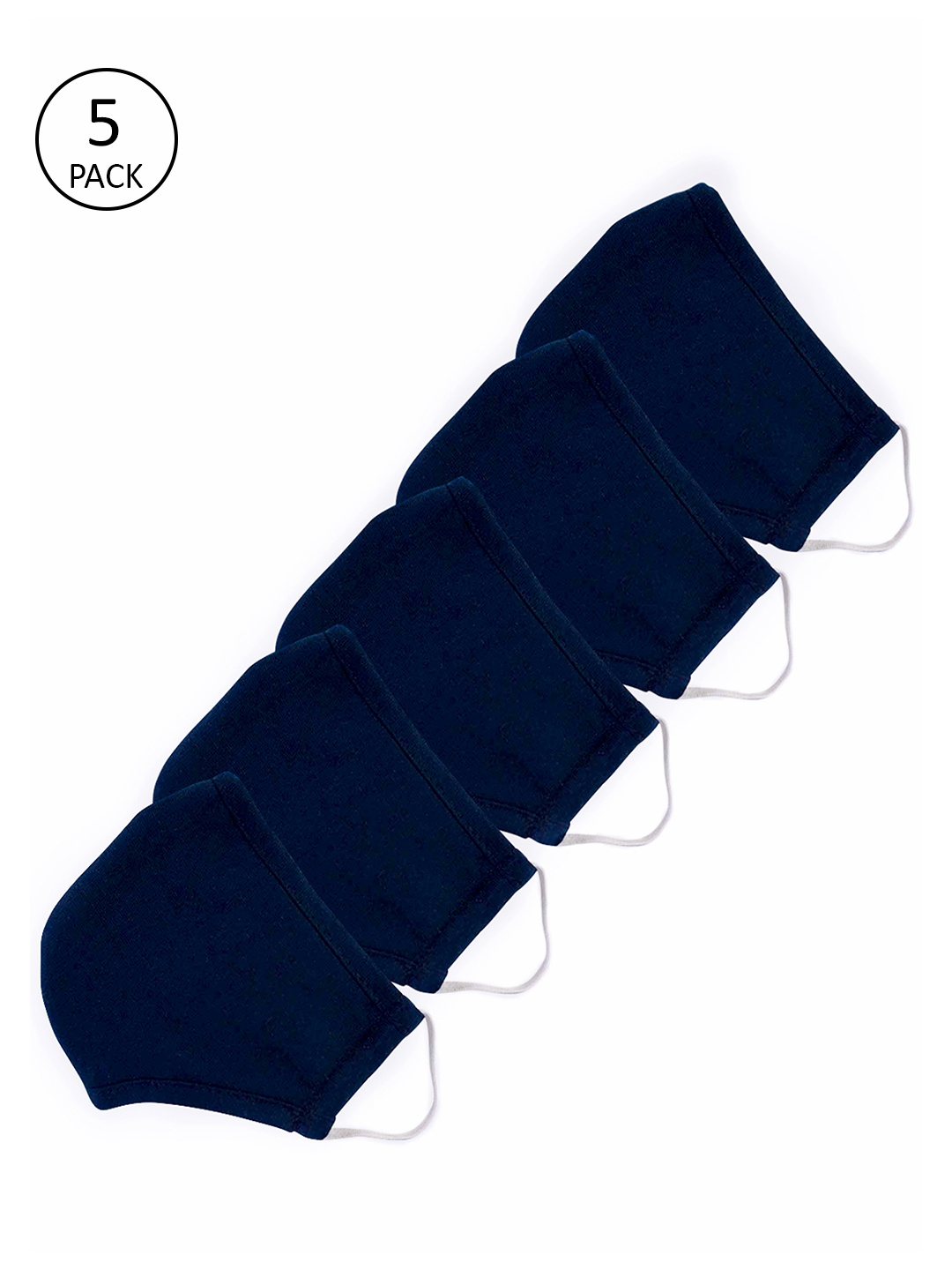 

Dillinger Adults Navy Blue Pack of 5 Reusable 3-Layer Outdoor Masks