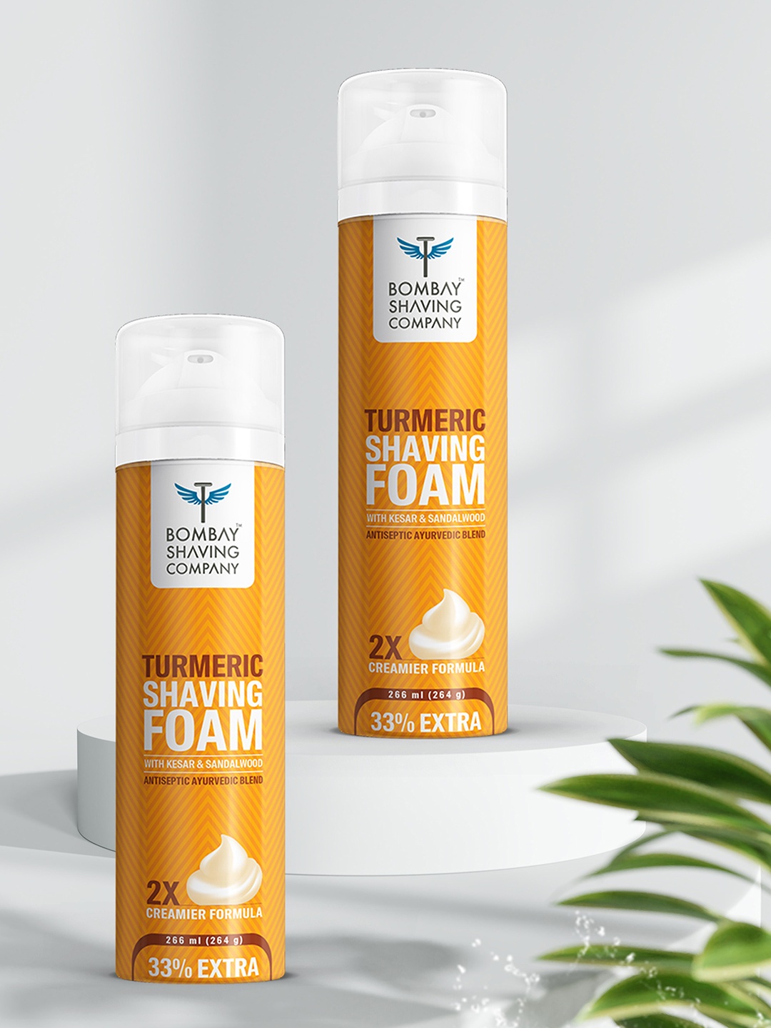 

Bombay Shaving Company Pack of 2 Turmeric Shaving Foam 266ml, Yellow