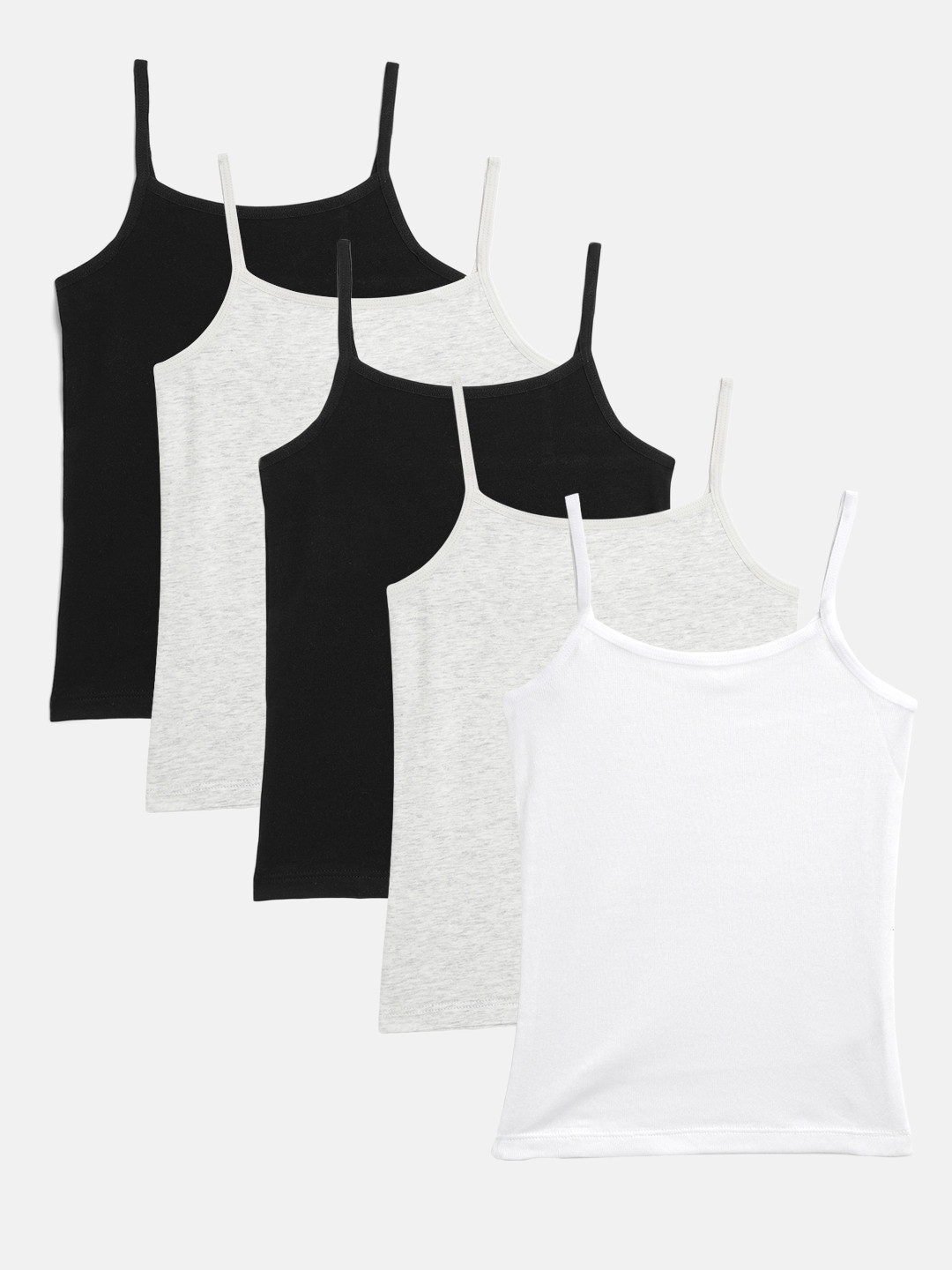 

Marks & Spencer Girls Pack of 5 Solid Camisoles, Black