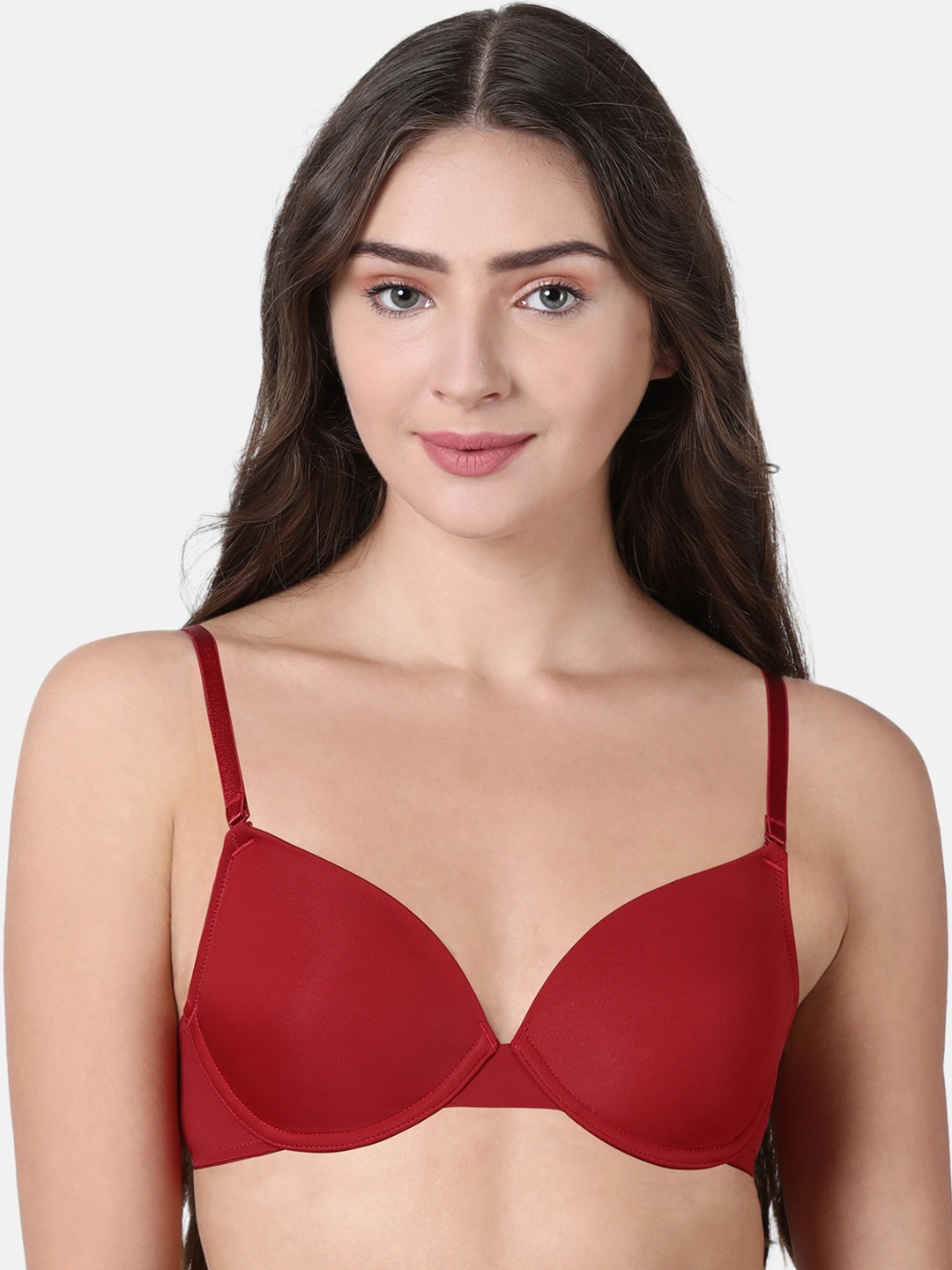 

Enamor Red Solid Underwired Lightly Padded T-shirt Bra F038