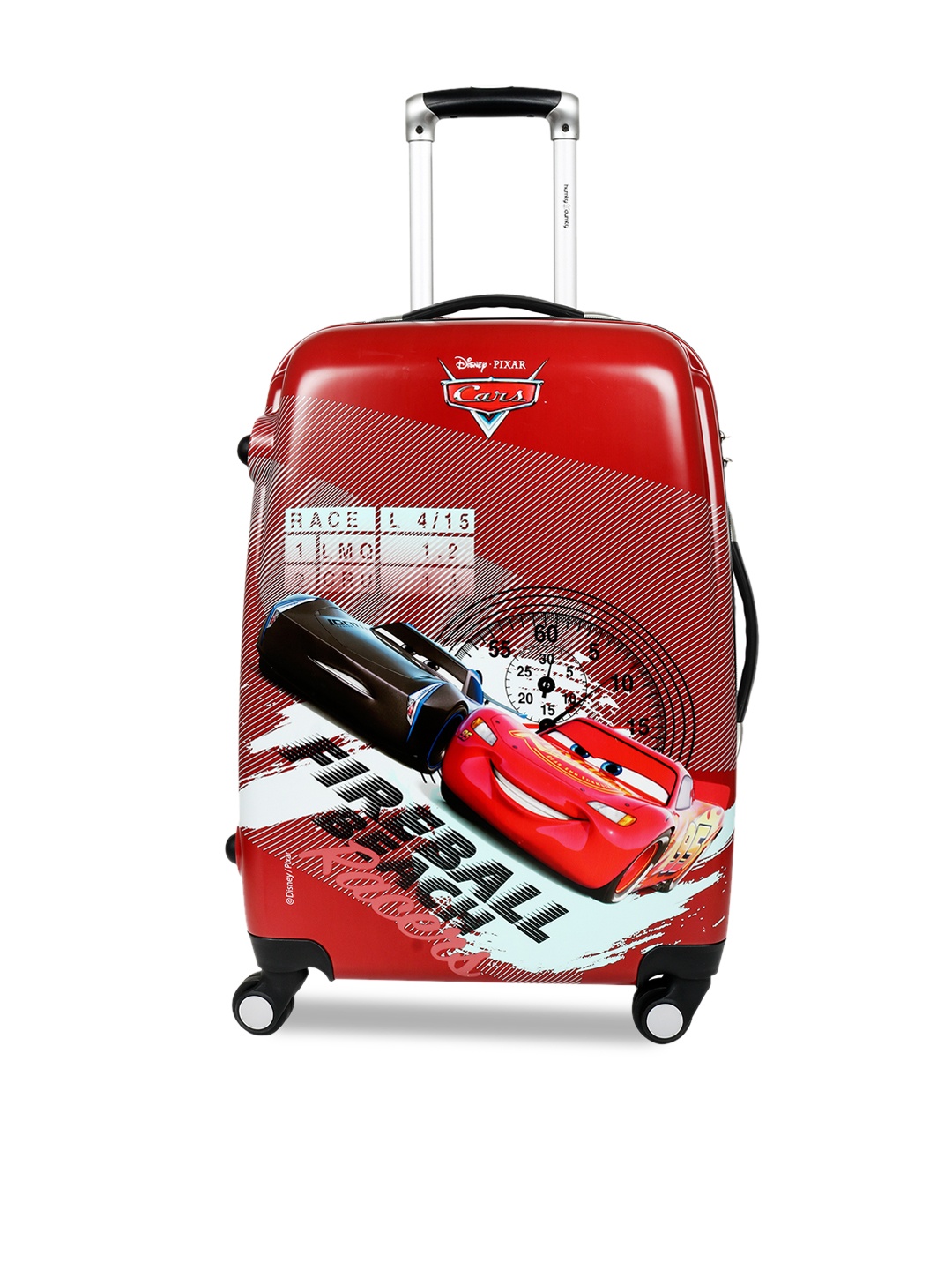 

HUMTY DUMTY Boys Red Disney Cars Printed 360 Degree Rotation Medium Trolley Suitcase