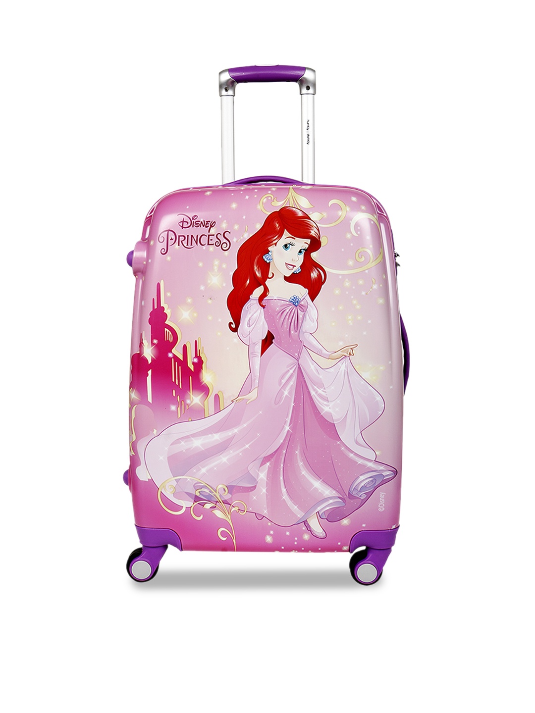 

HUMTY DUMTY Girls Pink Printed Ariel Hard-Sided Medium Trolley Suitcase