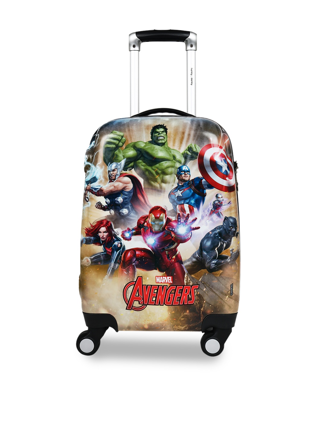 

HUMTY DUMTY Boys Black & Blue Avengers Printed Hard-Sided Cabin Trolley Suitcase