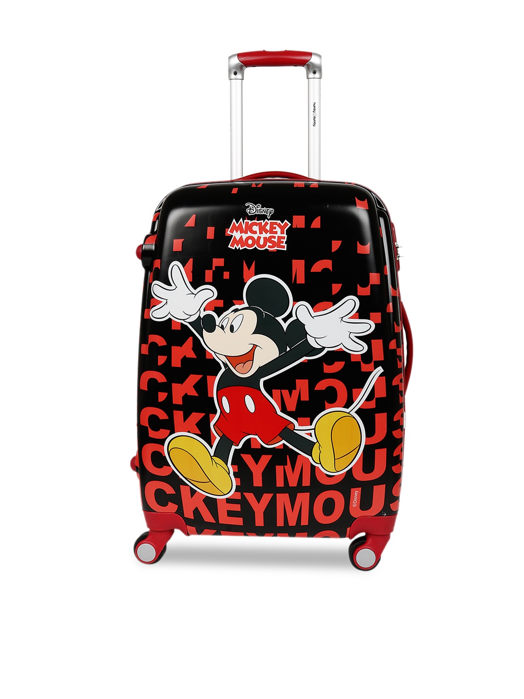 

HUMTY DUMTY Boys Black & Red Mickey Mouse Printed Hard-Sided Medium Trolley Suitcase