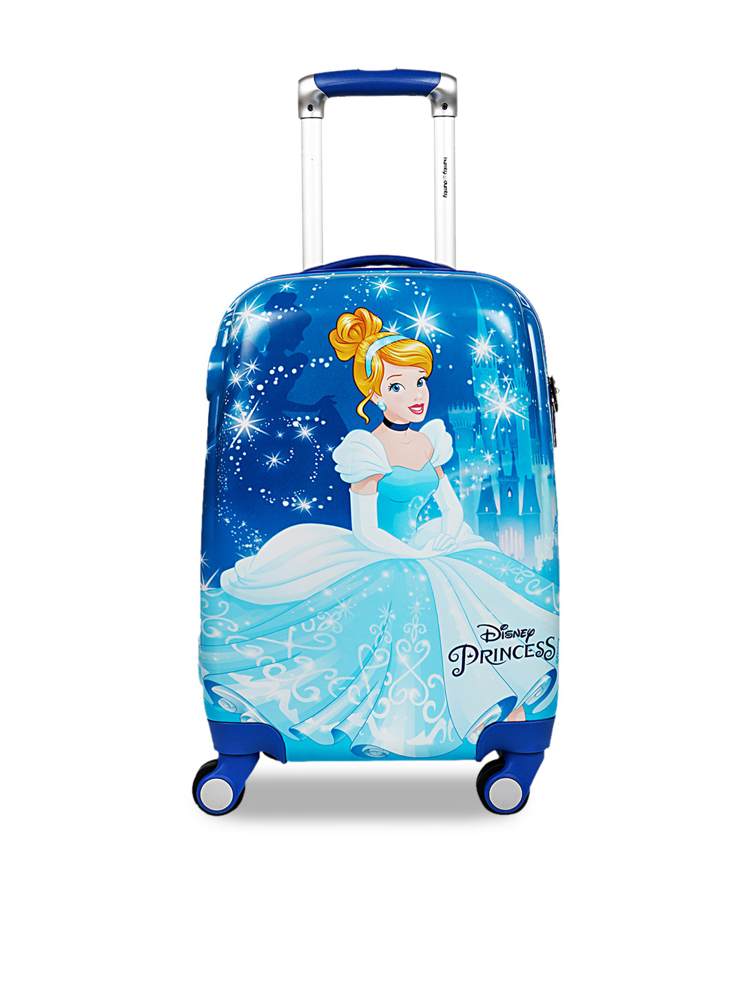 

HUMTY DUMTY Girls Blue & White Cinderella Printed Hard-Sided Cabin Trolley Suitcase