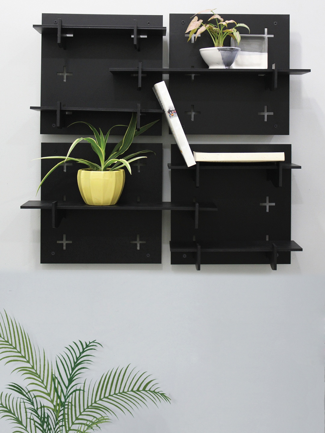 

Random Set of 4 Black MDF Square Modular Shelves