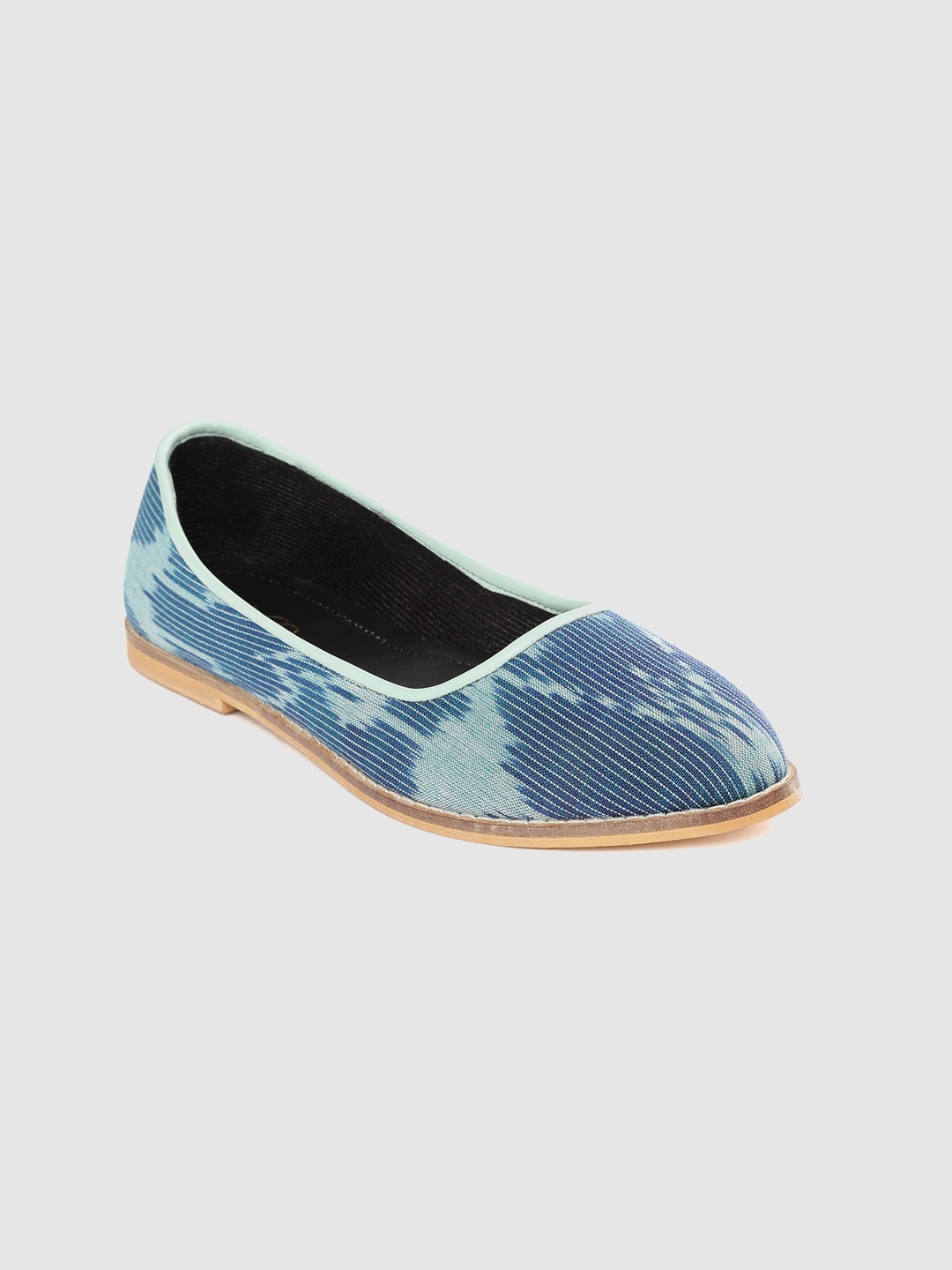 

Ekta Women Blue Woven Design Handcrafted Ballerinas
