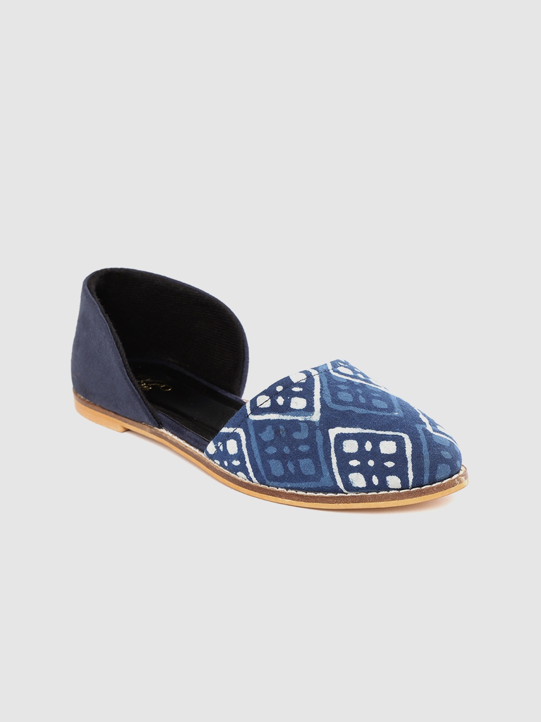 

Ekta Women Blue & White Printed Handcrafted Ballerinas