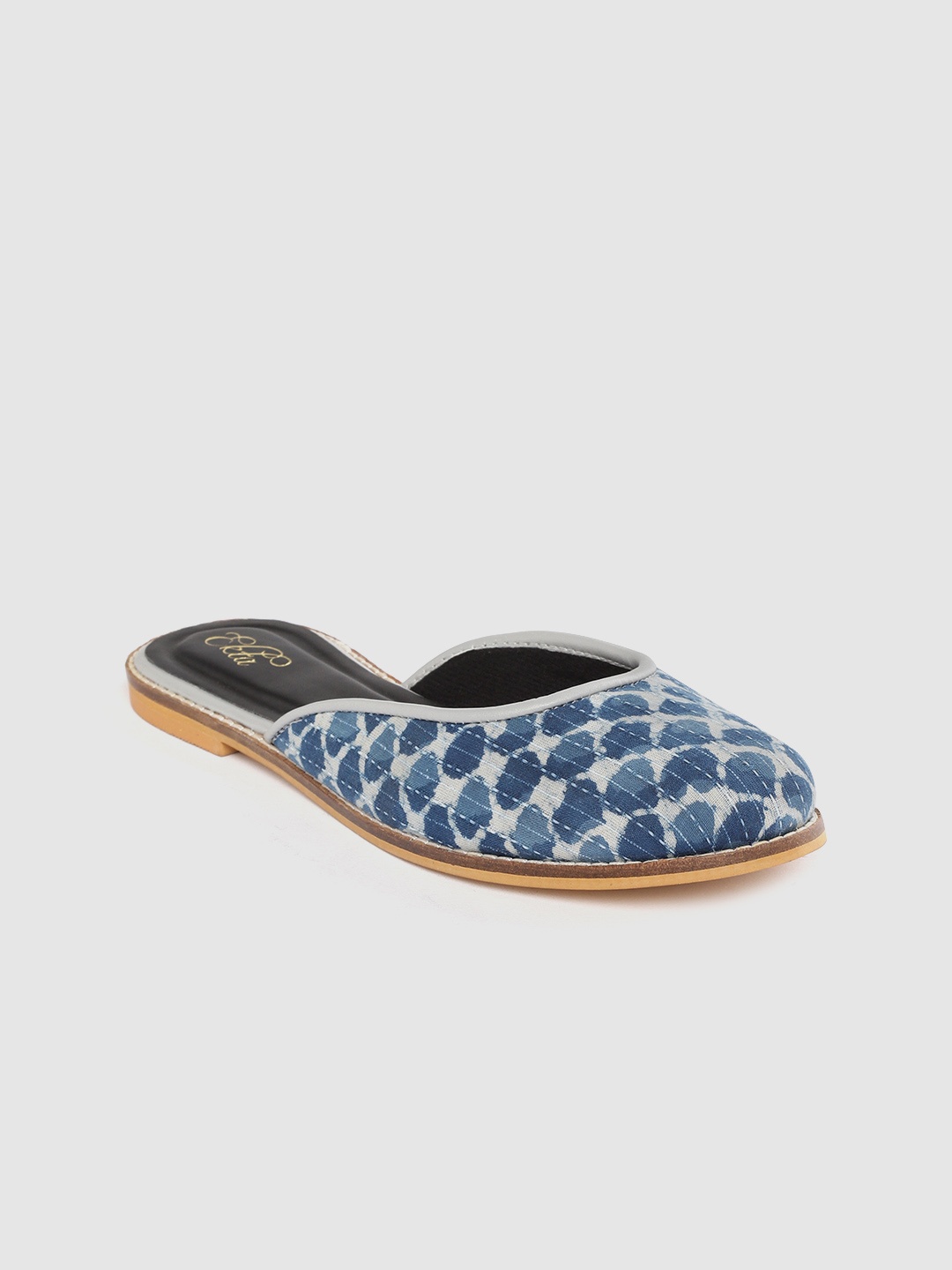 

Ekta Women Blue & Off-White Bagru Print Handcrafted Mules