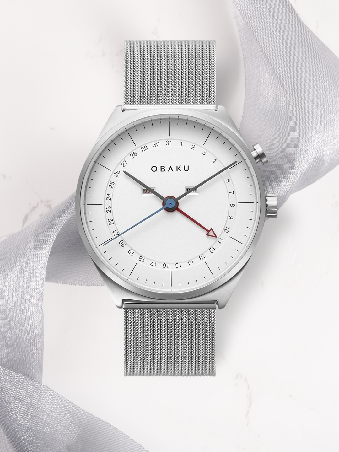 

Obaku Dato Steel Men White Analogue Watch V242GMCIMC
