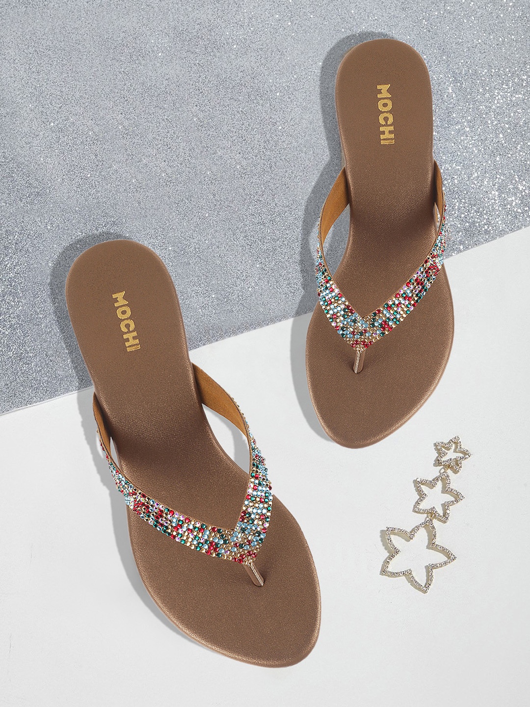 

Mochi Women Multicoloured Embellished Sandals, Multi