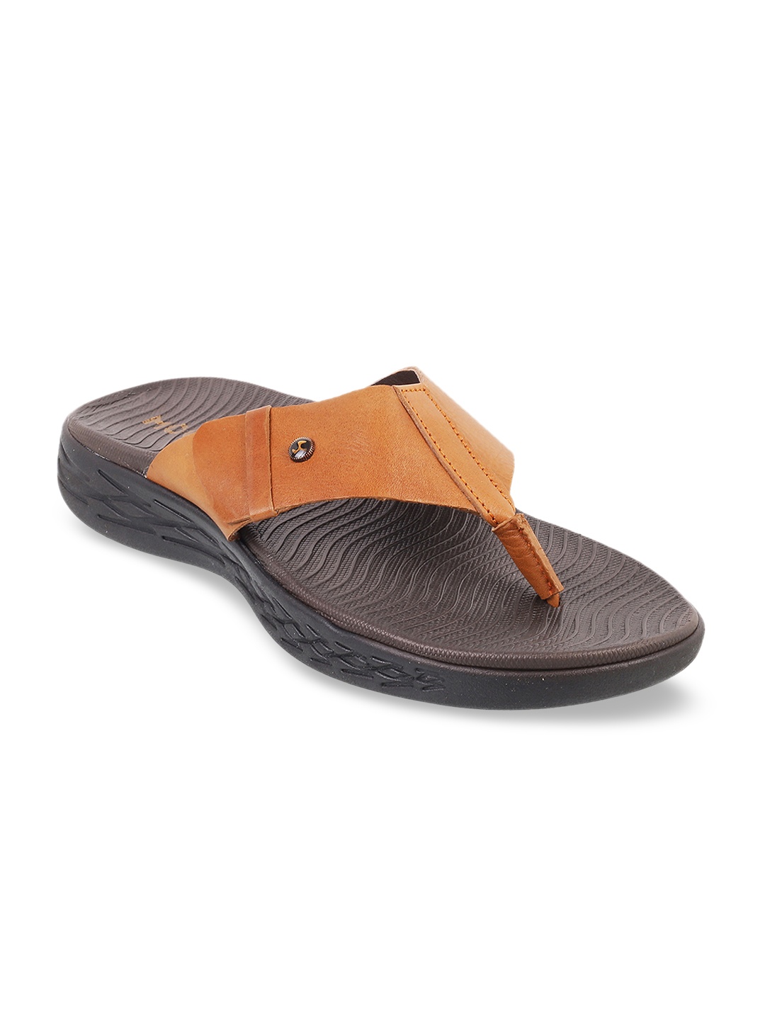 

Mochi Men Tan Brown Leather Comfort Sandals