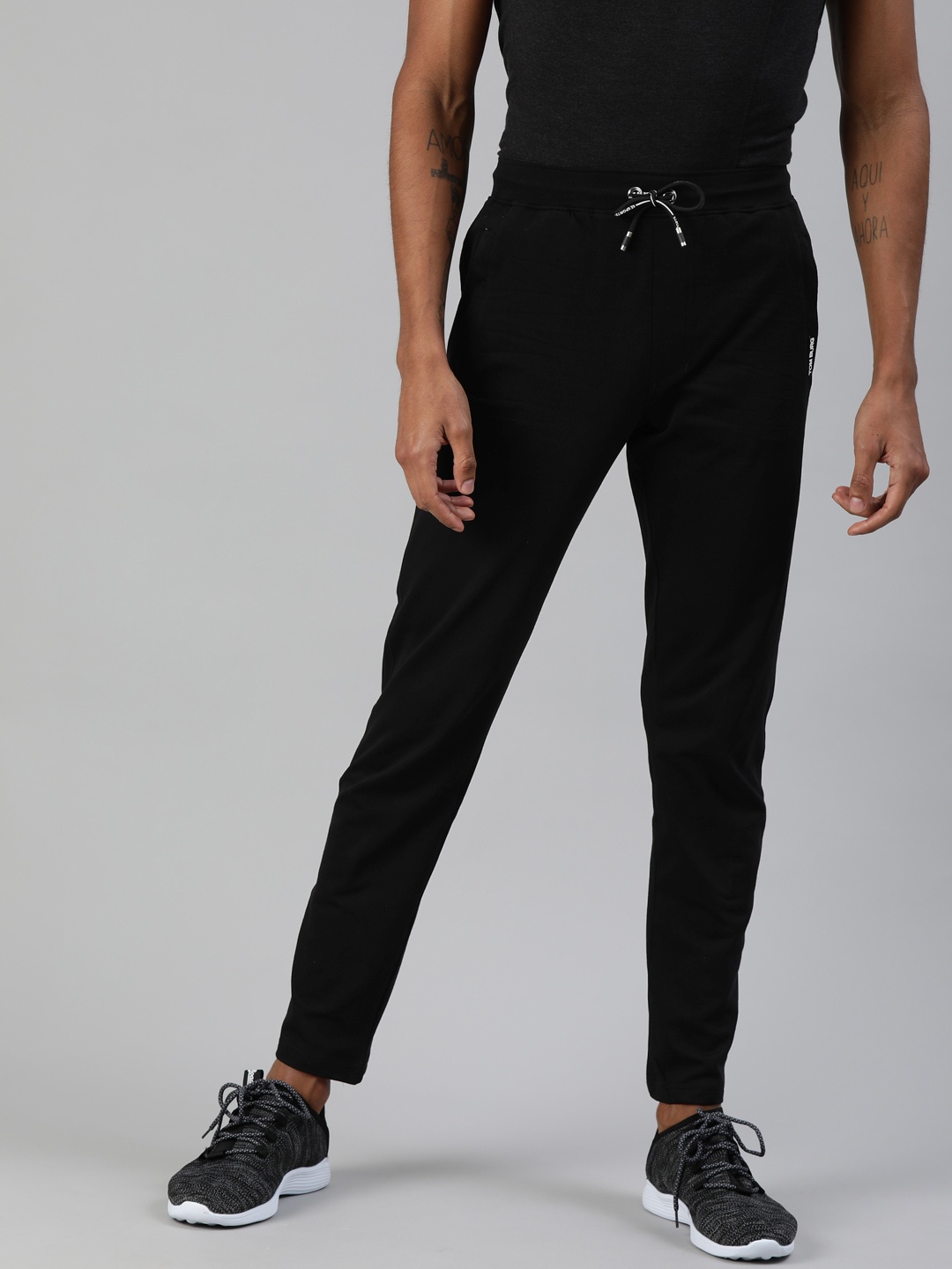 

TOM BURG Men Black Solid Slim Fit Track Pants