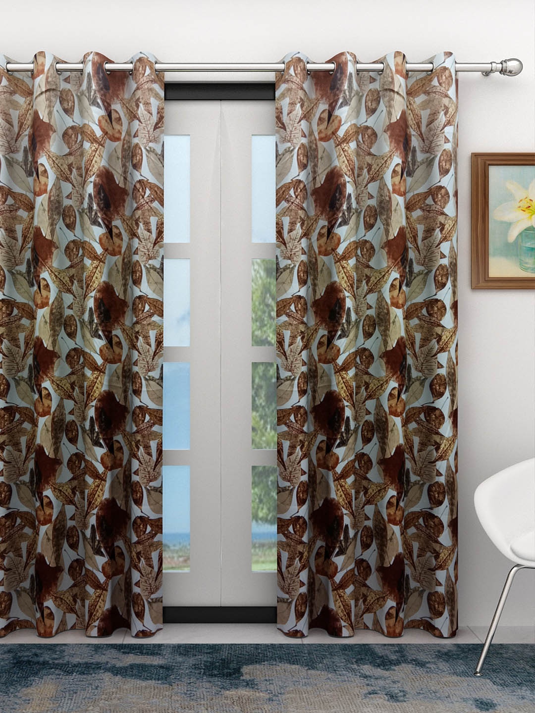 

Athom Trendz Brown Single Door Curtain