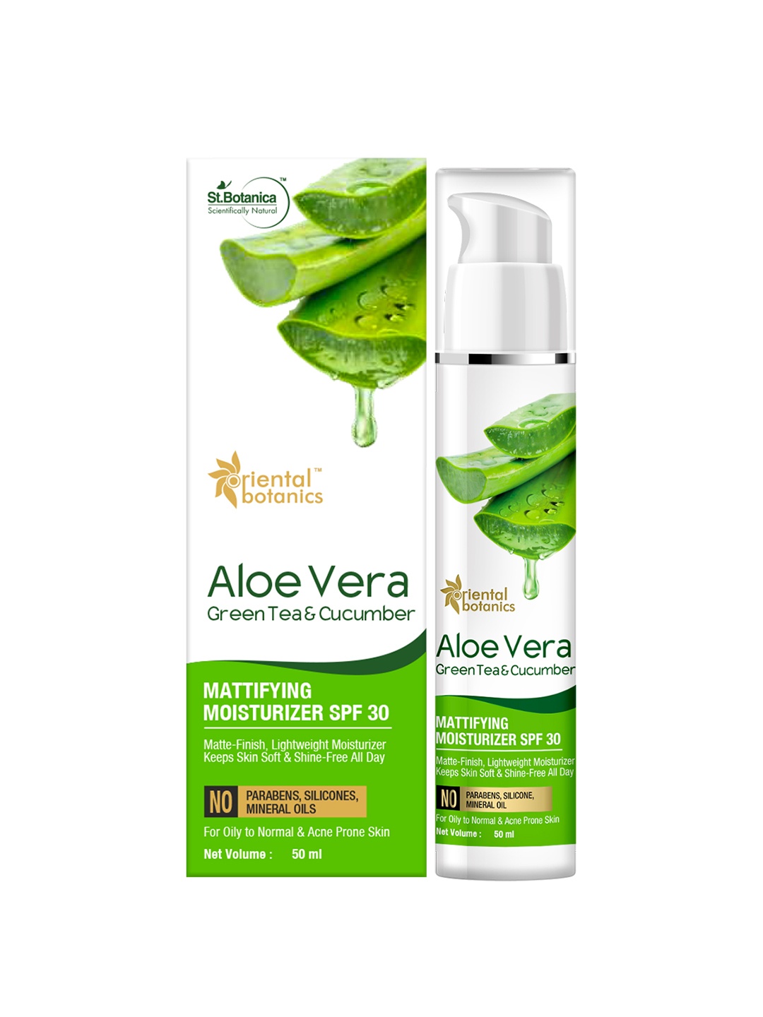 

Oriental Botanics Aloe Vera Green Tea Cucumber Mattifying Moisturizer SPF 30-50ml