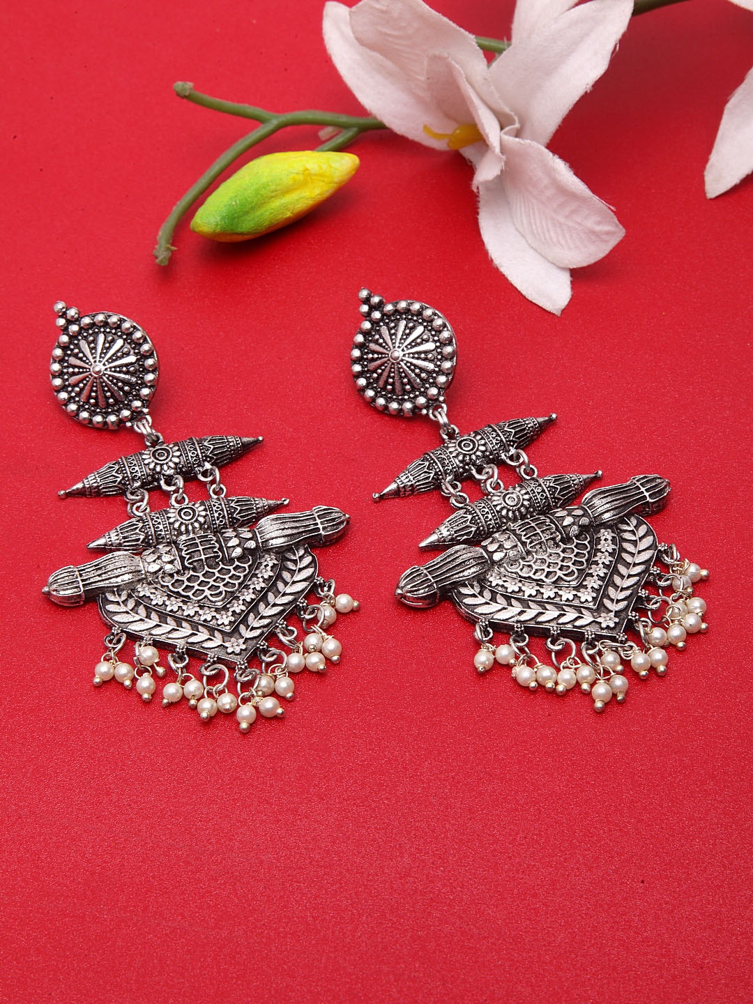 

Moedbuille Silver Handcrafted Classic Drop Earrings