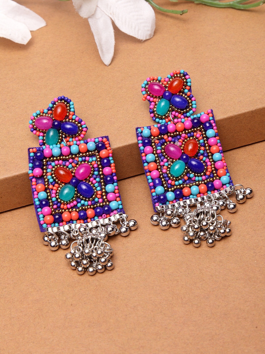 

Moedbuille Multicoloured Square Drop Earrings, Multi