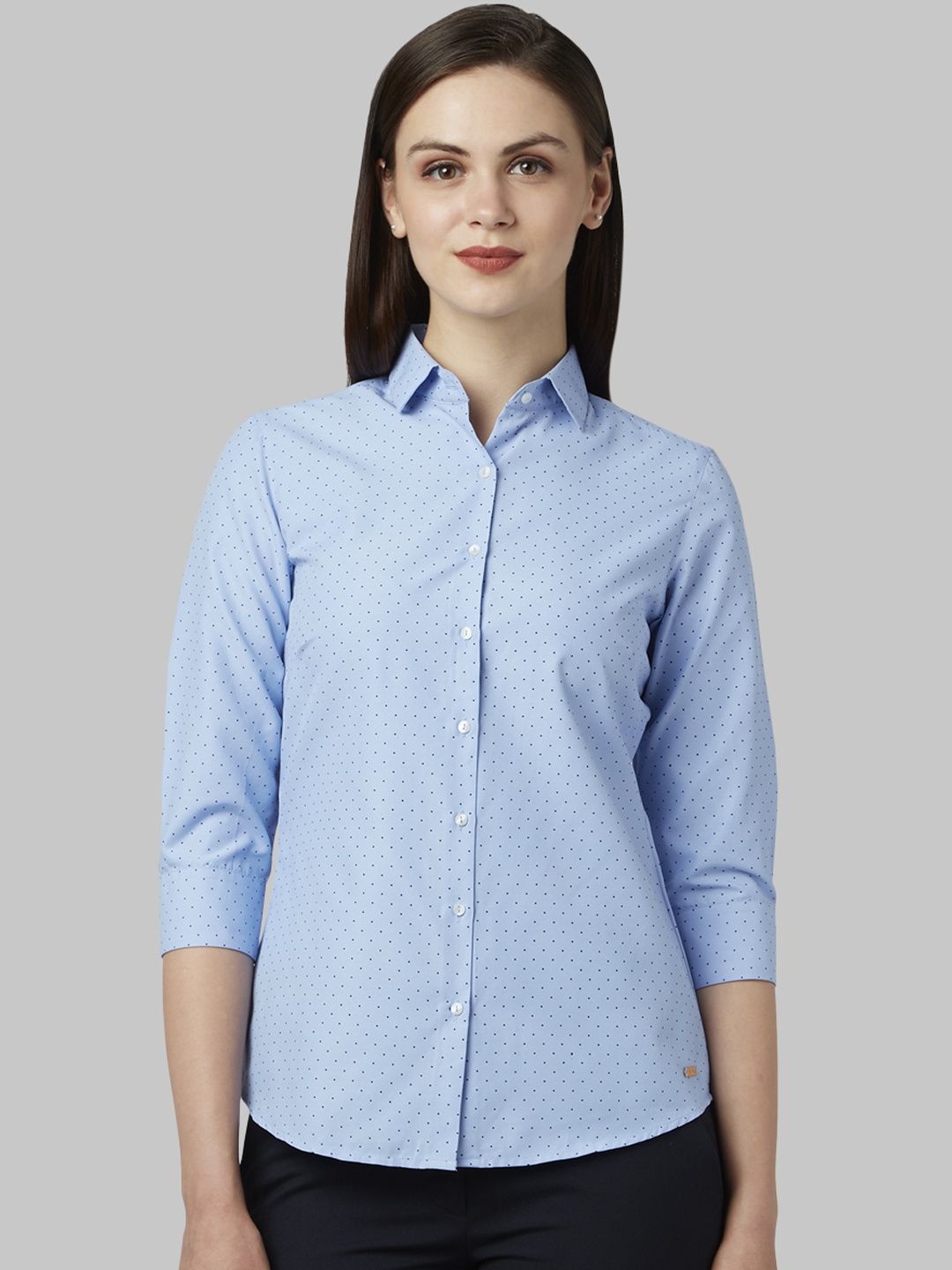 

Park Avenue Woman Women Blue Regular Fit Printed Casual Shirt