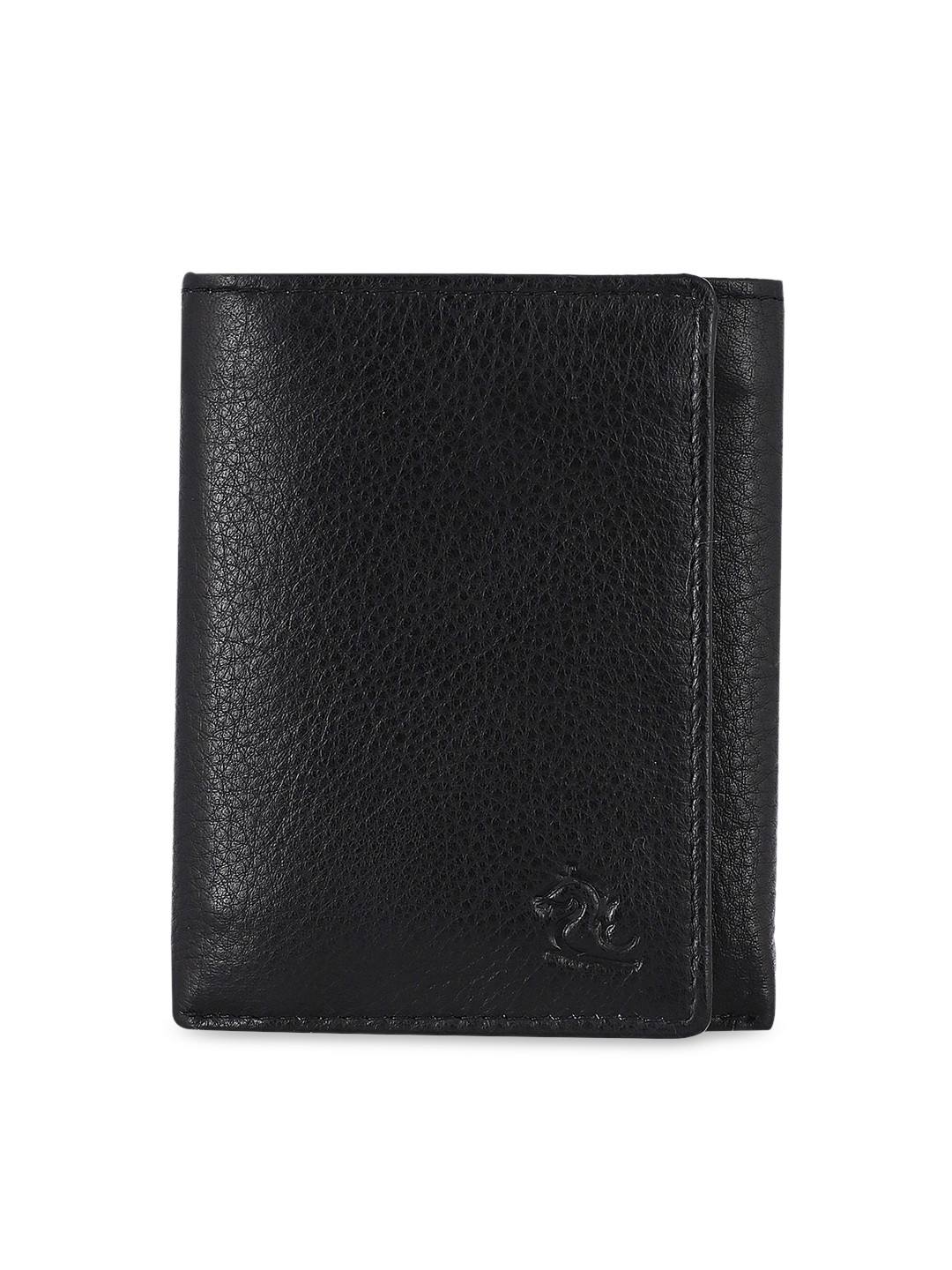 

Kara Men Black Solid Leather Three Fold Wallet