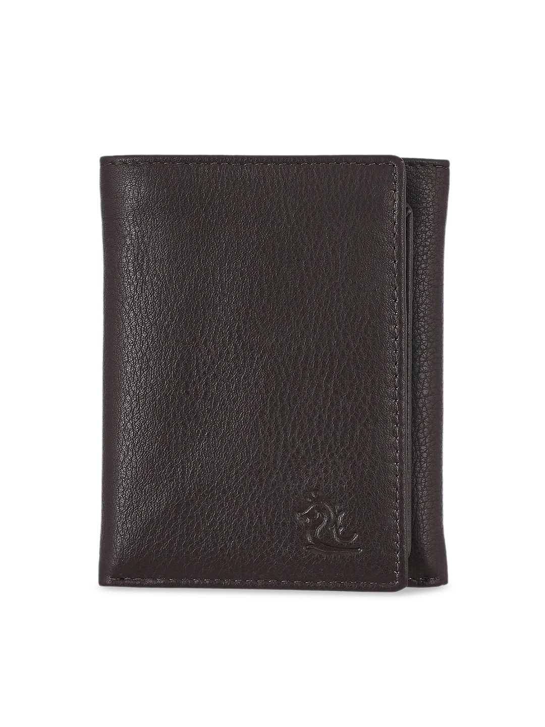 

Kara Men Brown Solid Leather Three Fold Wallet
