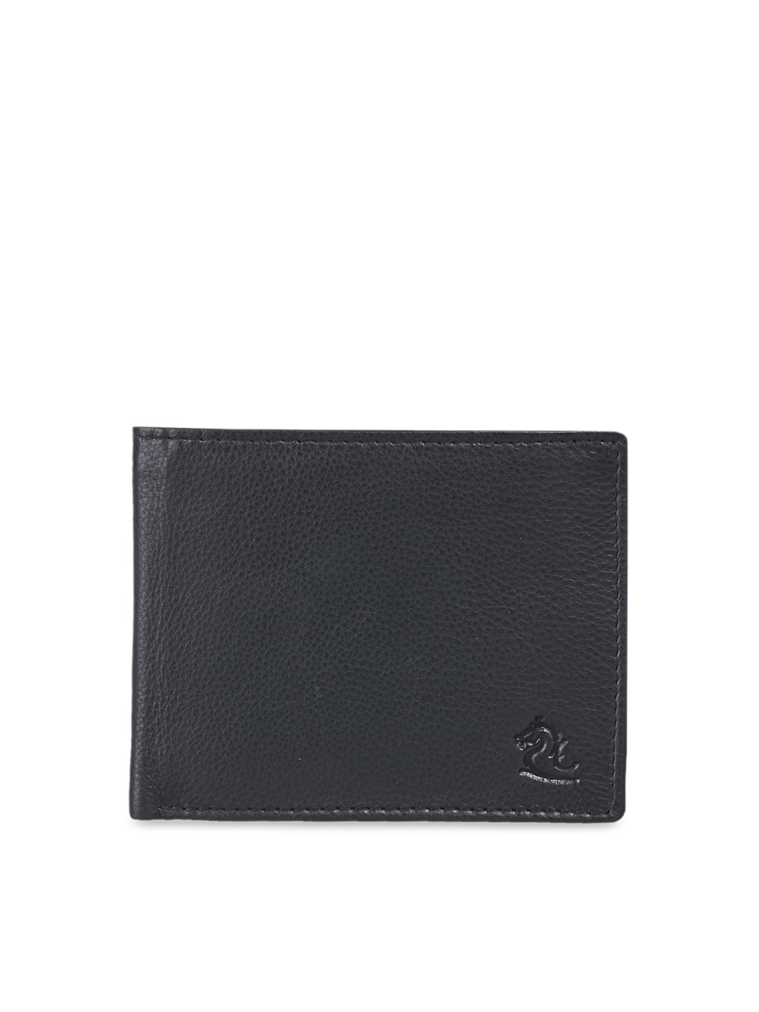 

Kara Men Black Solid Leather Two Fold Wallet