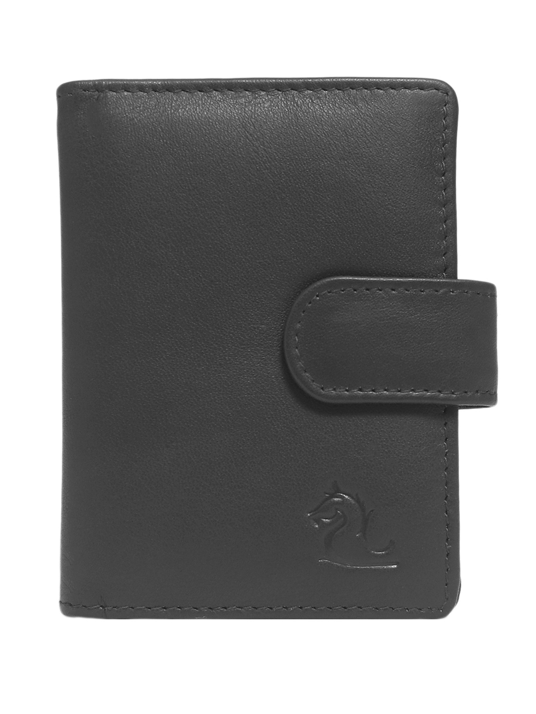 

Kara Unisex Black Solid Leather Card Holder