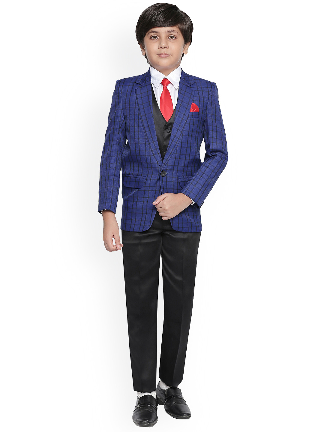 

Jeetethnics Boys Navy Blue & White Solid co-ords