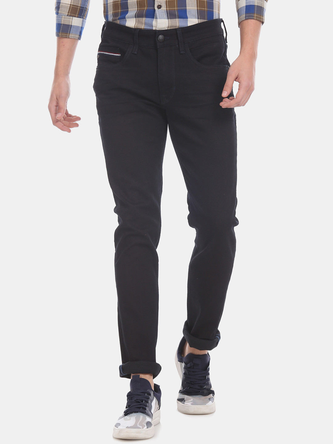 

U.S. Polo Assn. Denim Co. Men Navy Blue Tapered Fit Mid-Rise Clean Look Jeans