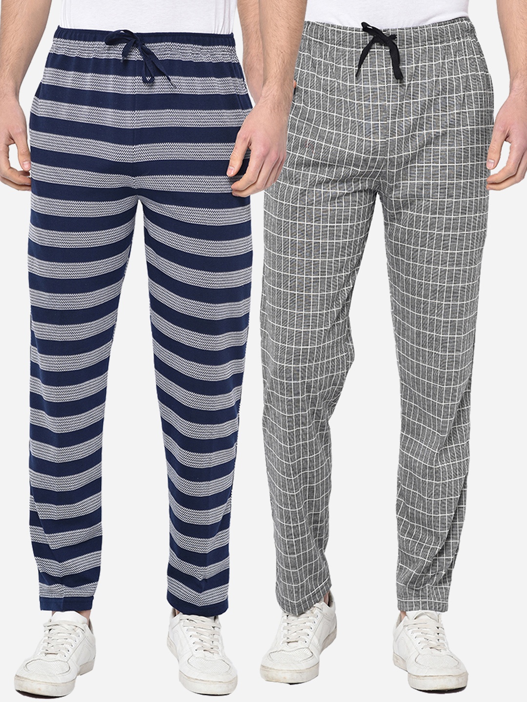 

VIMAL JONNEY Men Pack of 2 Straight-Fit Track Pants, Navy blue