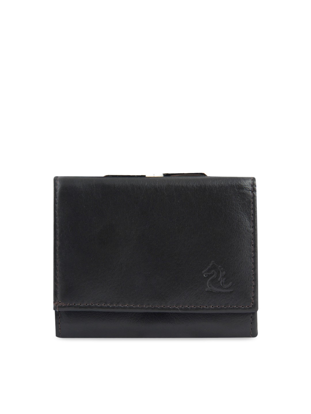 

Kara Women Black Solid Three Fold Leather Wallet
