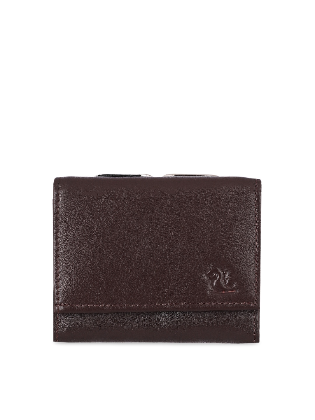 

Kara Women Coffee Brown Solid Three Fold Leather Wallet