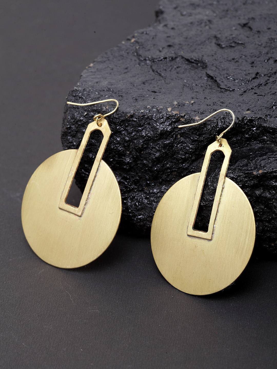 

Madame Gold-Toned Circular Drop Earrings