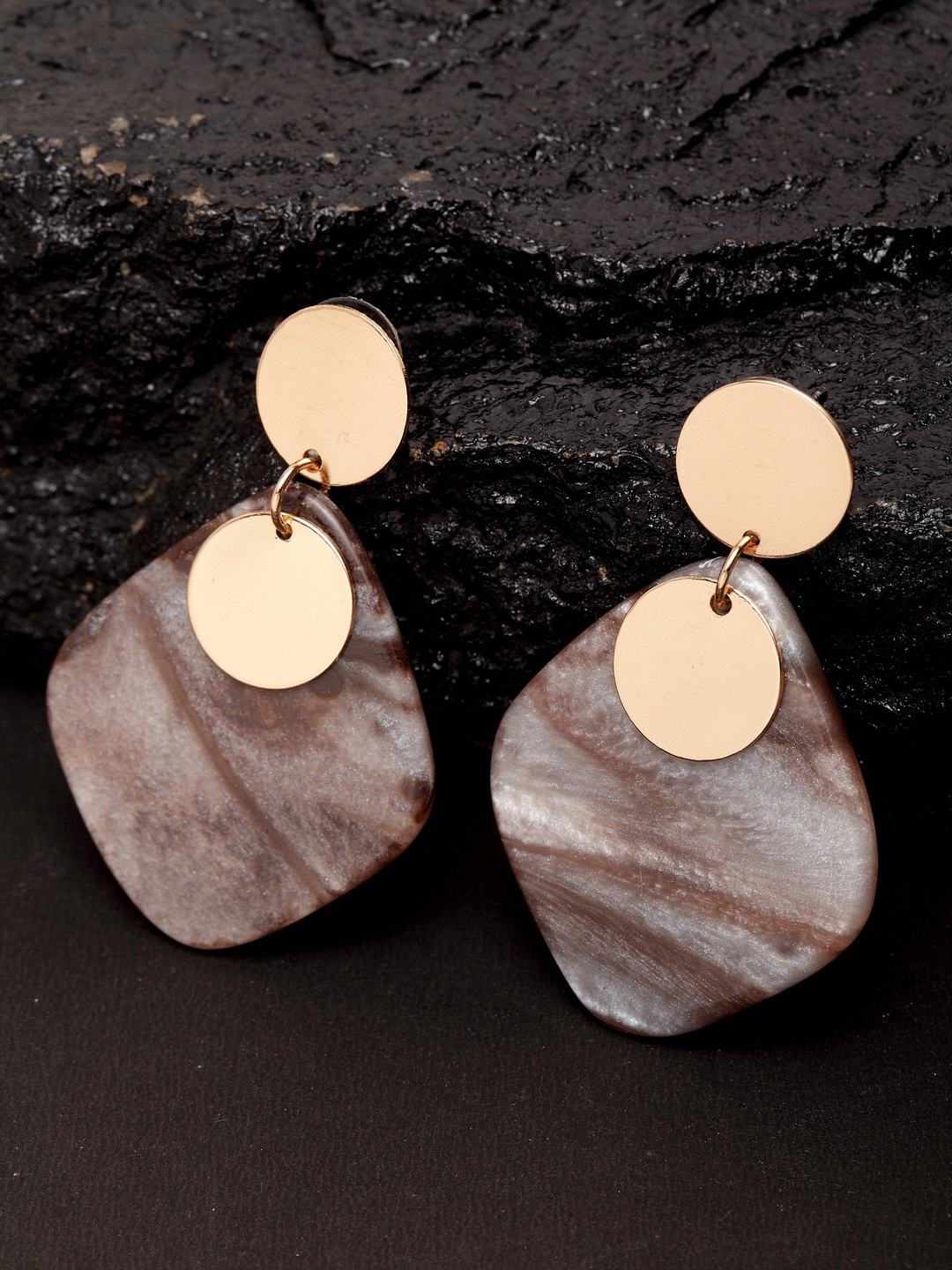 

Madame Grey & Rose Gold-Plated Geometric Drop Earrings