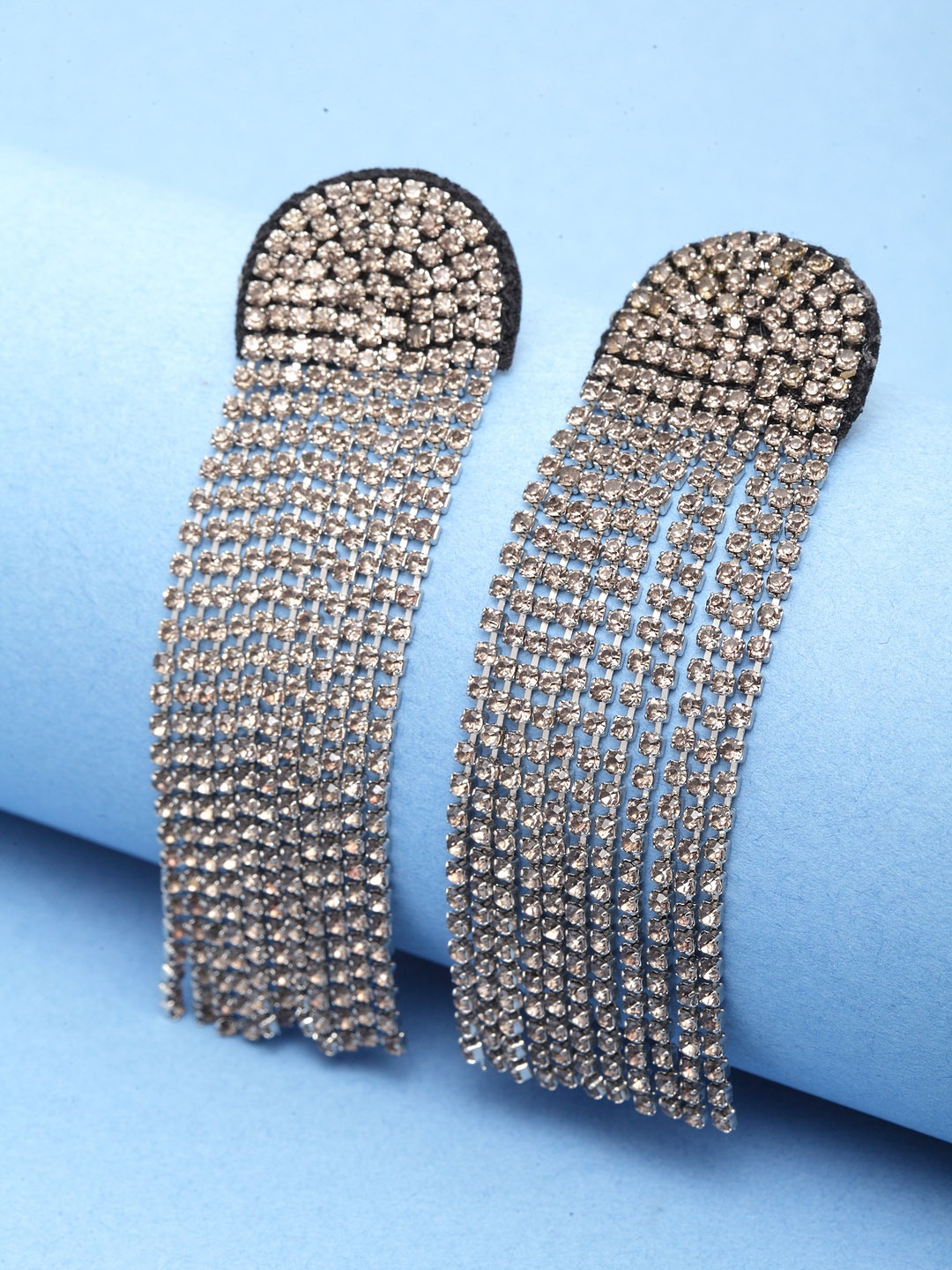 

Madame Silver-Plated Handcrafted Rhinechain Classic Drop Earrings
