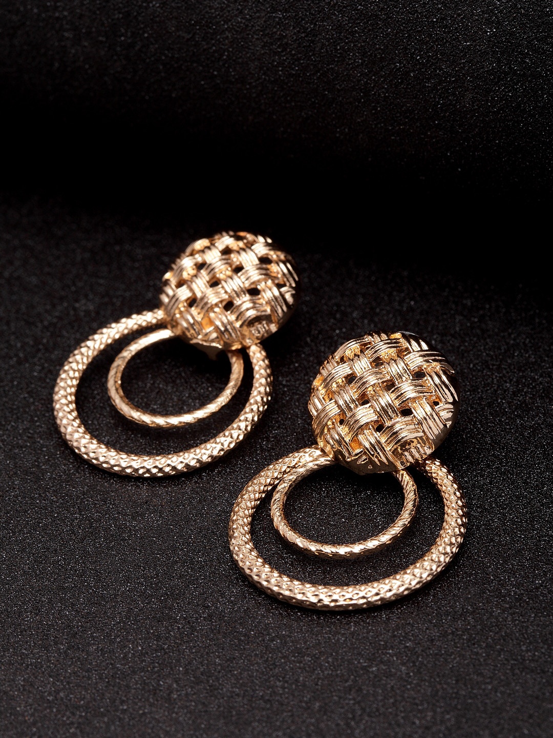 

Madame Rose Gold-Plated Circular Drop Earrings