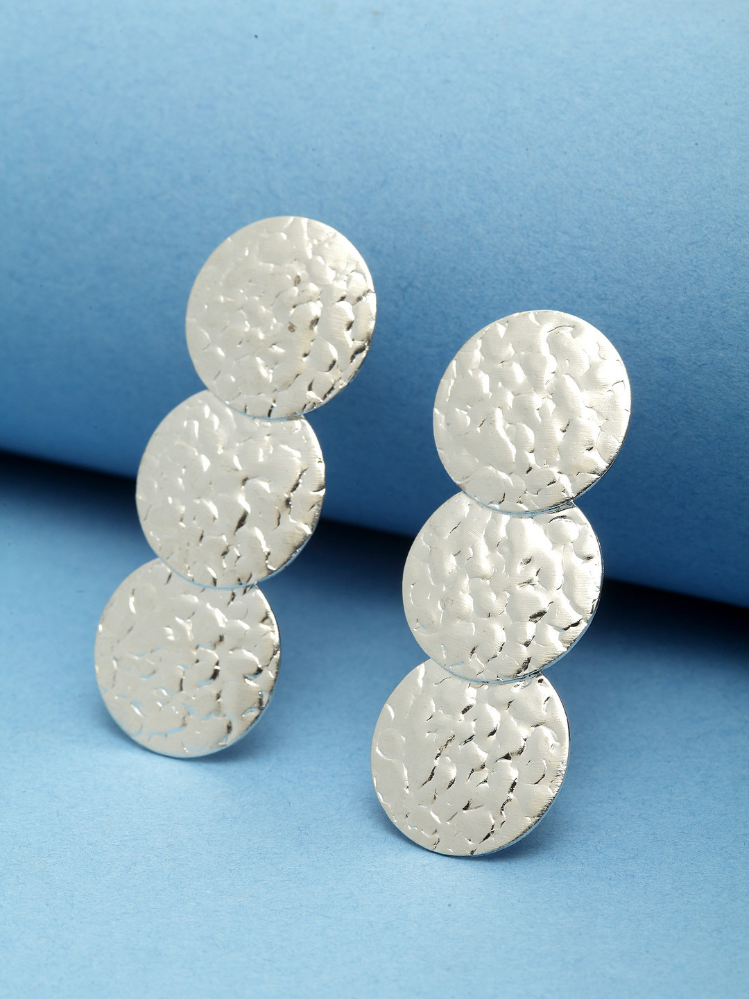 

Madame Silver-Plated Handcrafted Circular Drop Earrings
