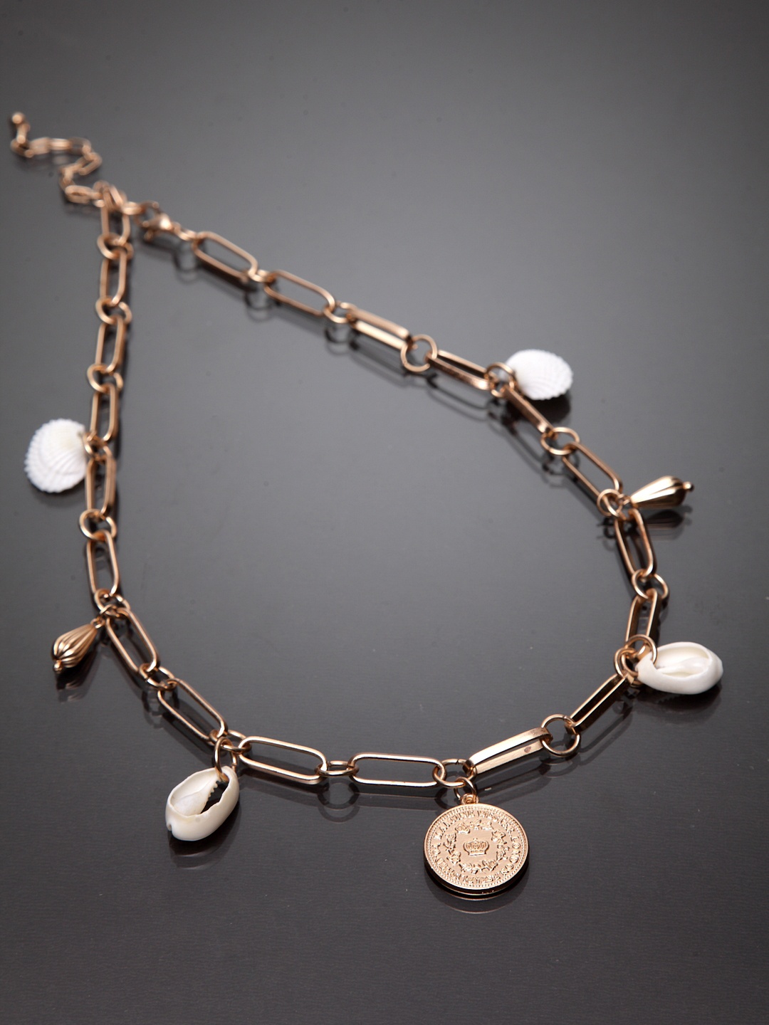 

Madame Rose Gold-Plated & White Brass Temple Necklace