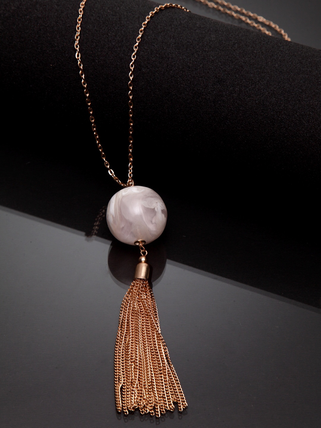 

Madame Metal Rose Gold-Plated Tasselled Necklace