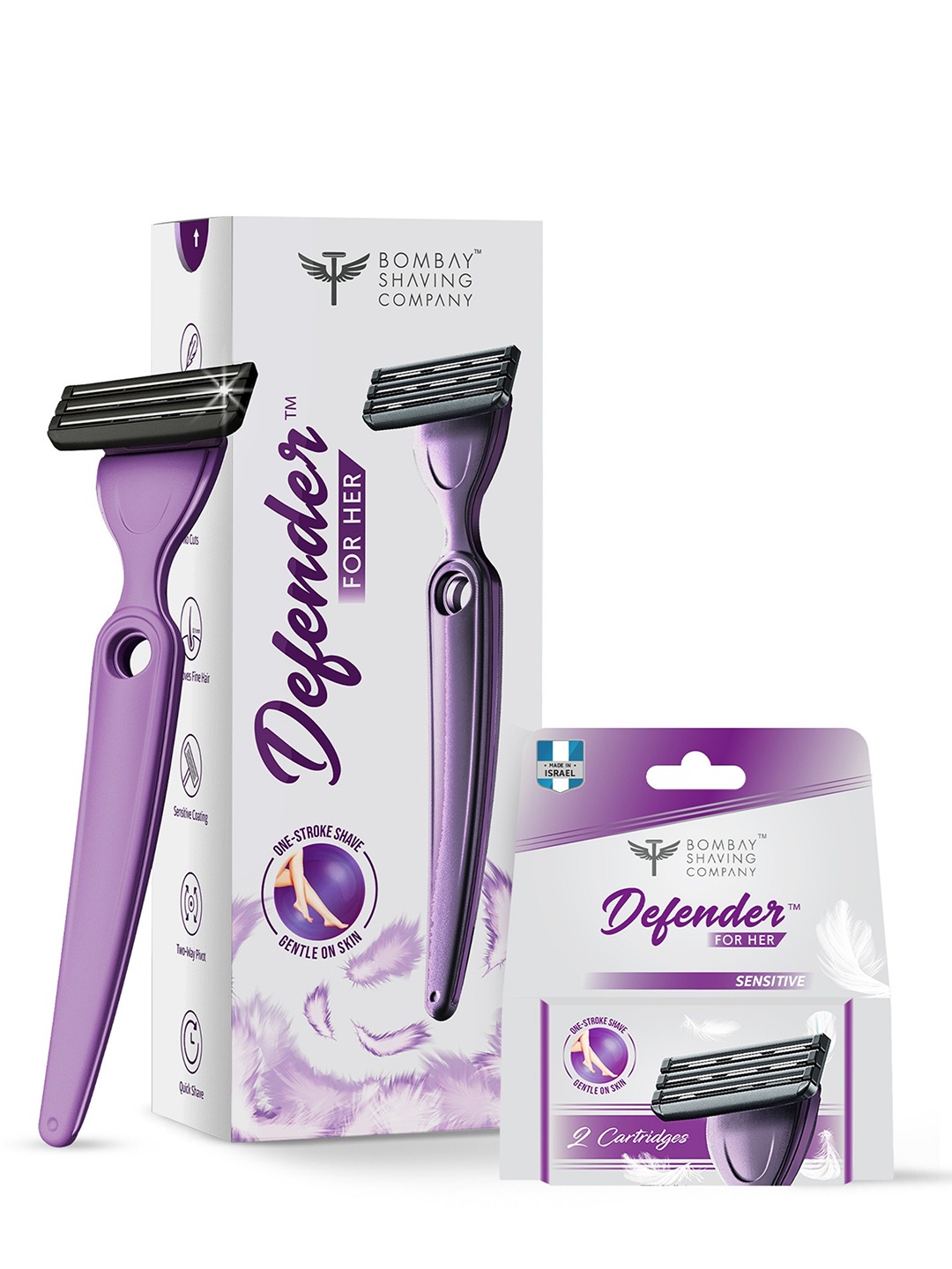 

Bombay Shaving Company Women Pack Of 2 Irritation Free Razor, Purple