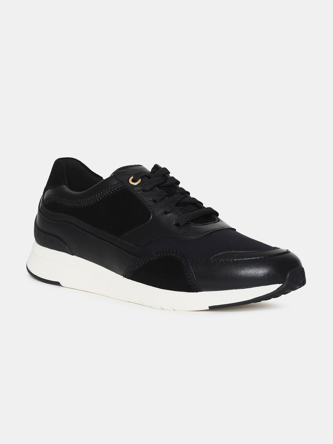 

Cole Haan Women Black Solid Leather GrandPro Sneakers