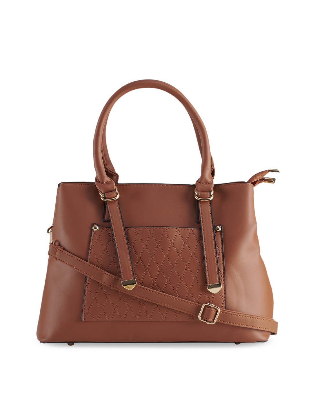 

LEGAL BRIBE Tan Brown Solid Handheld Bag