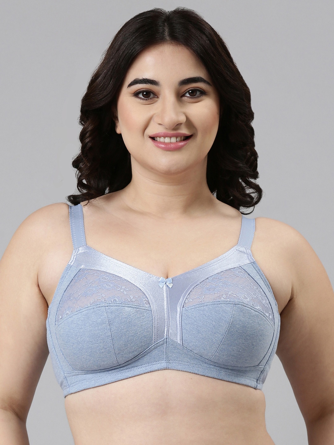 

Enamor Fab-Cool Non-Wired Non Padded Full Coverage Cotton Everyday Bra A014, Blue